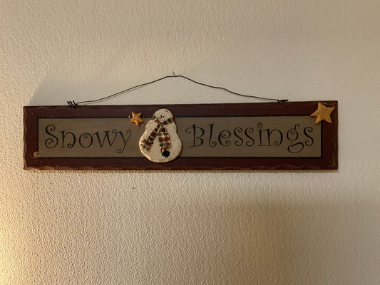 Snowy Blessings Wood Signage