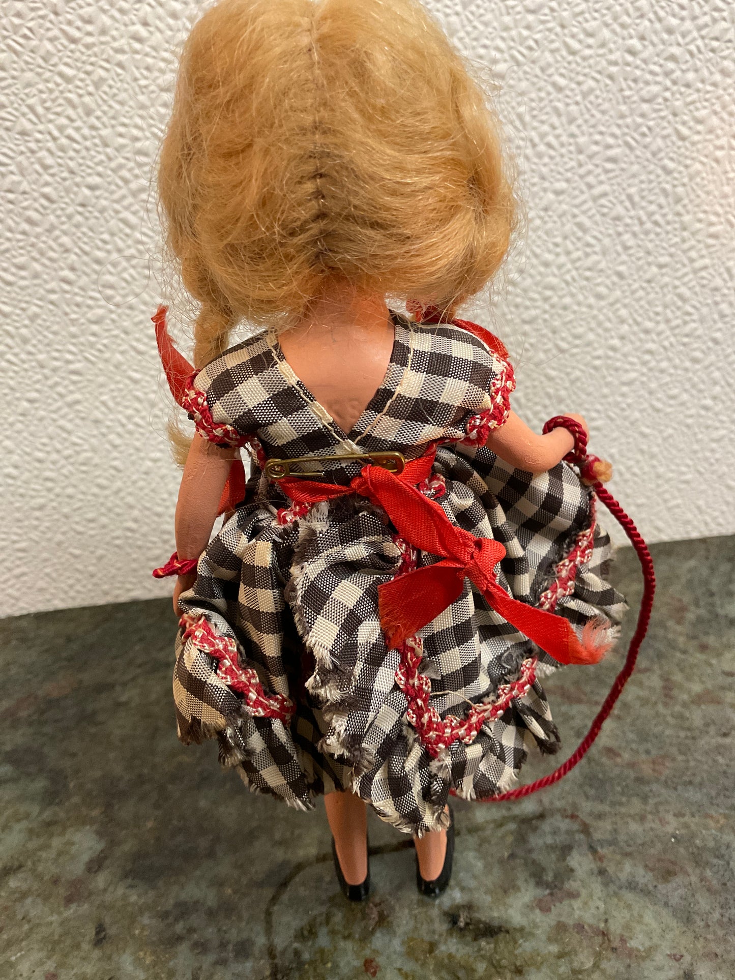 Vtg KSH USA Bisque Doll w/jump rope