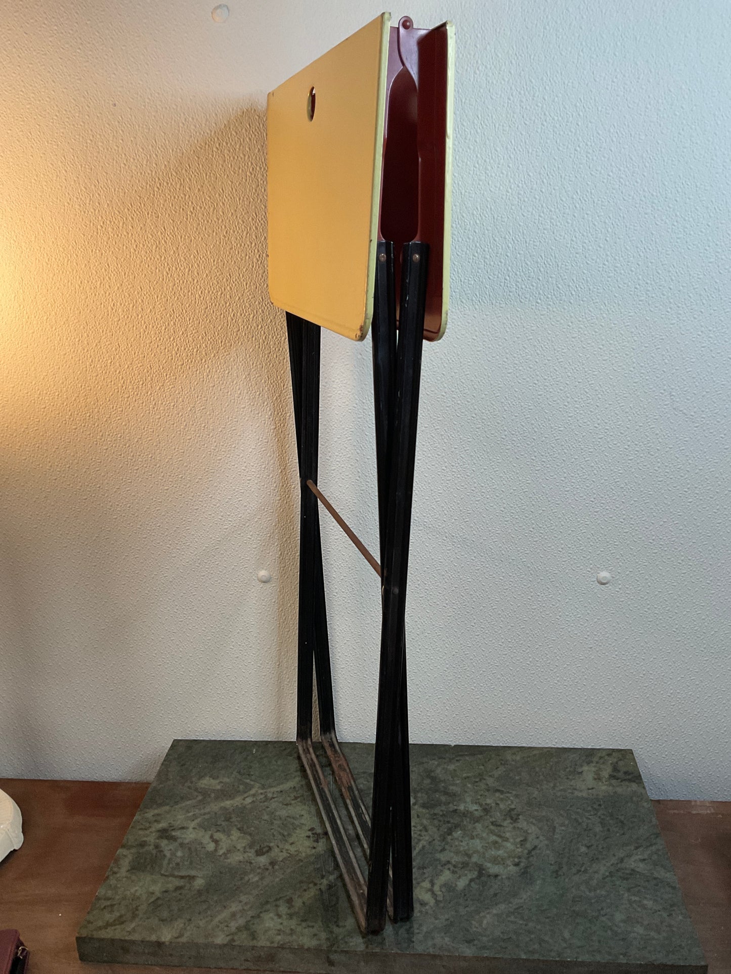 Vintage Late 1950’s Atomic Metal Folding TV Stand