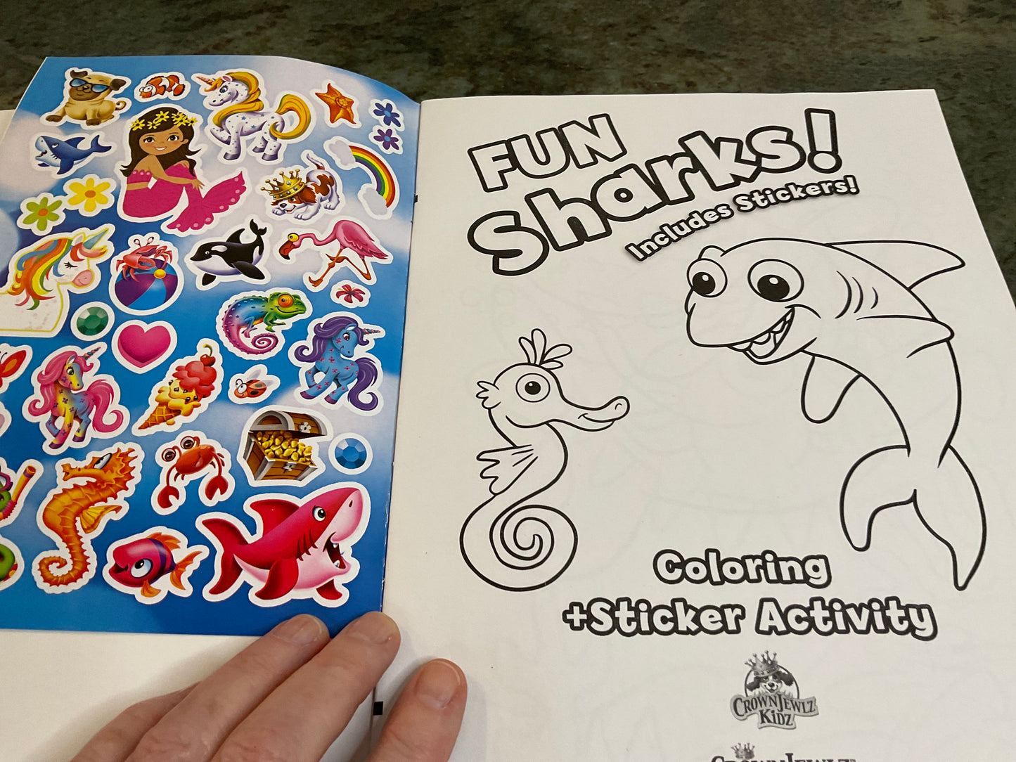 Fun Sharks! Coloring & Sticker Activity