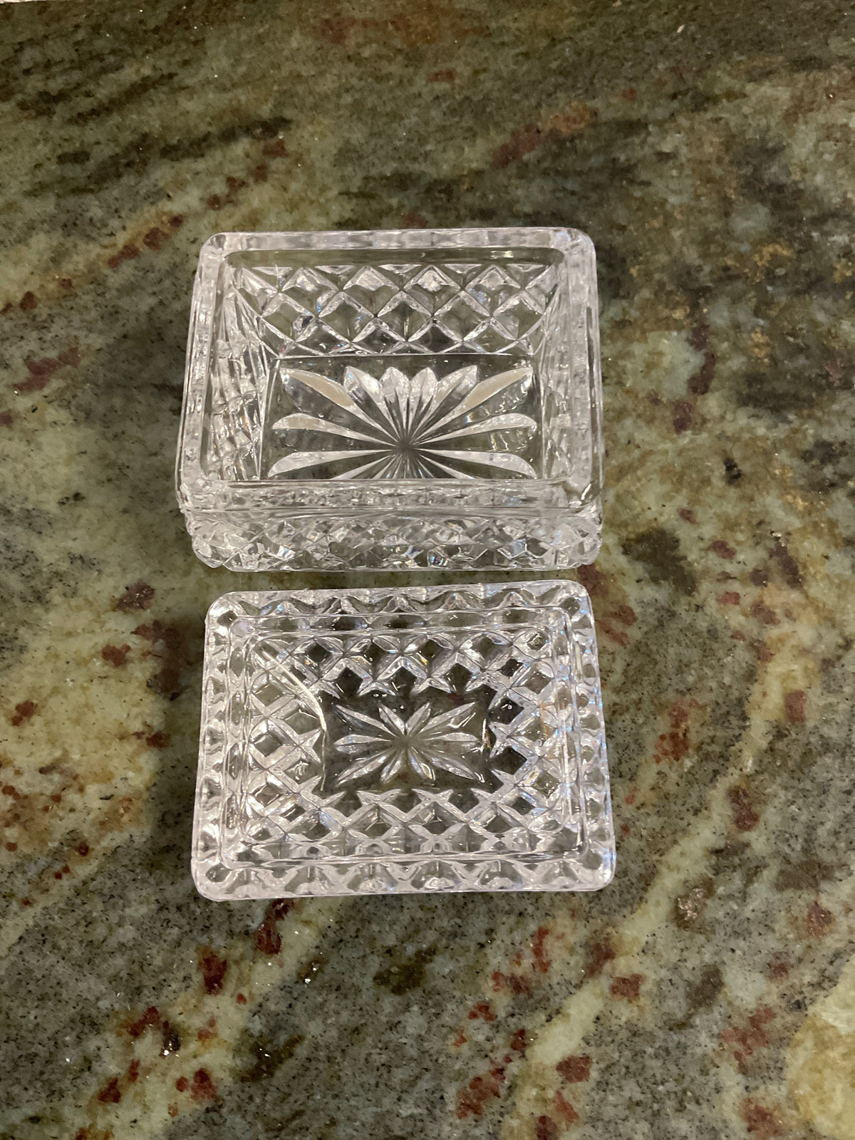 Vintage Cut Clear Glass Trinket Box