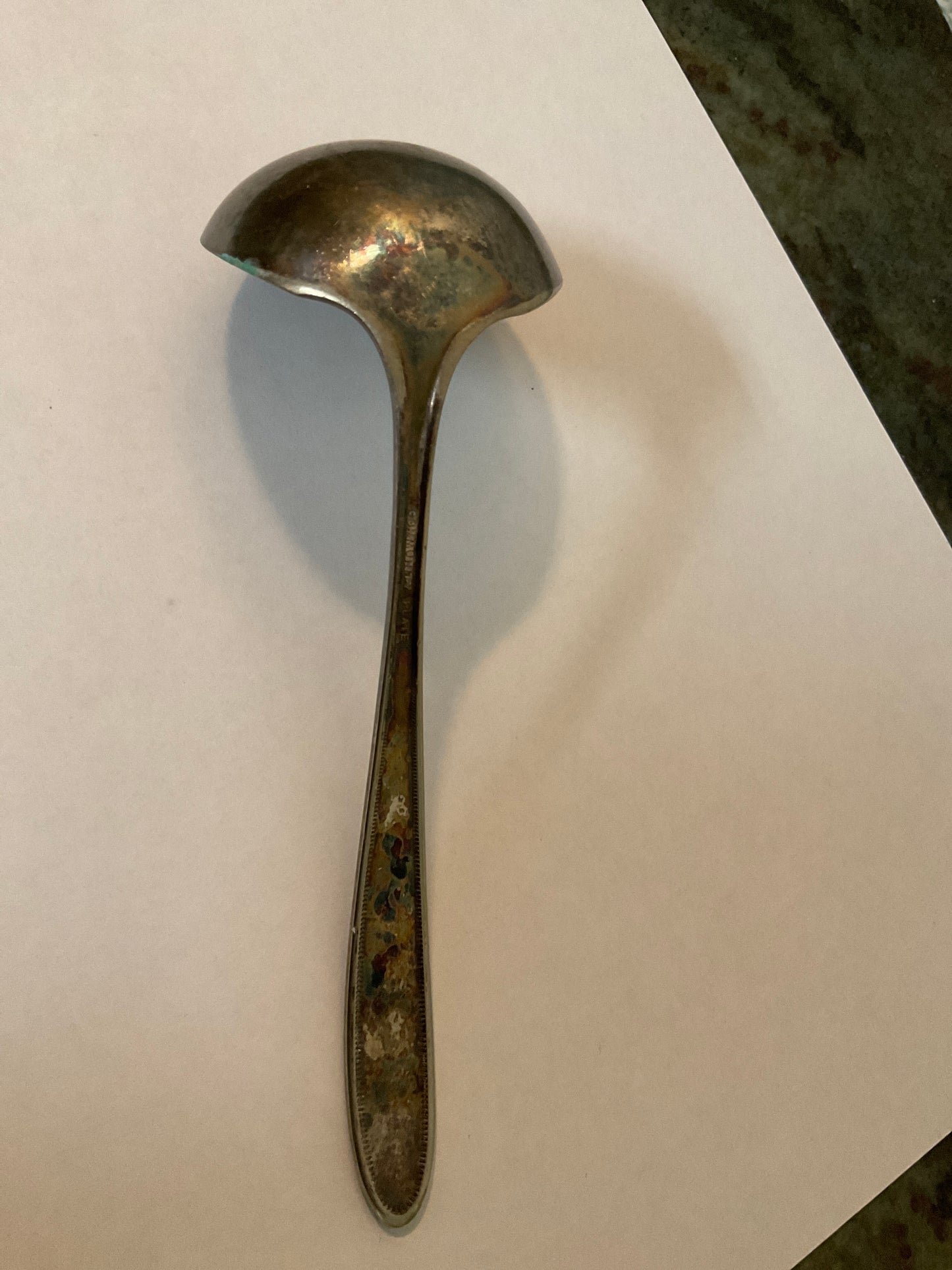 Antique 1921 Grosvenor Oneida Community Silver plate Sauce Ladle