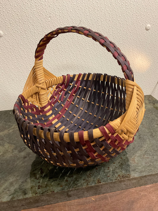 Woven Wicker Basket Red/Blue/Natural