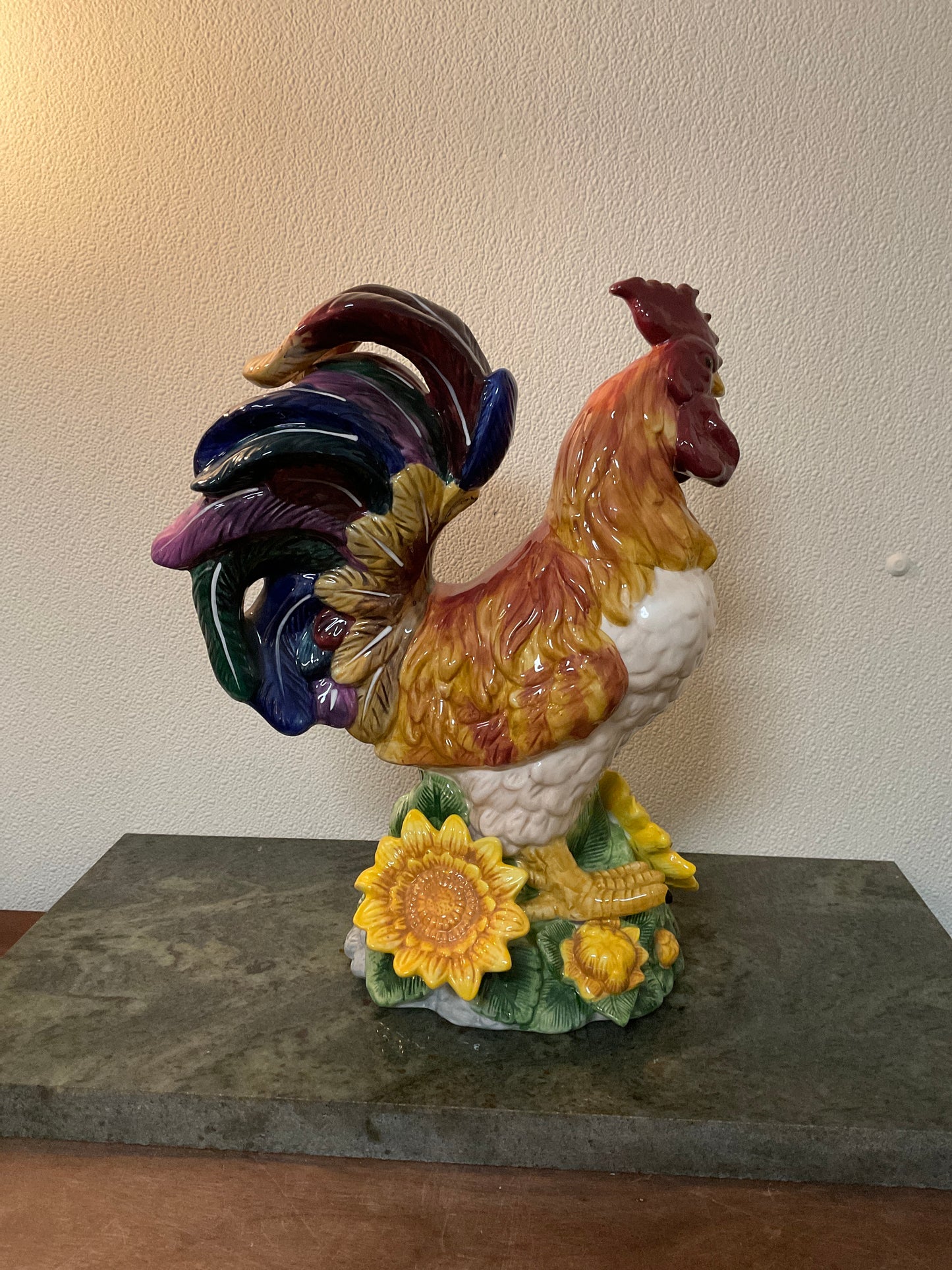 Fine Ceramic Colorful Tuscany Rooster Figurine