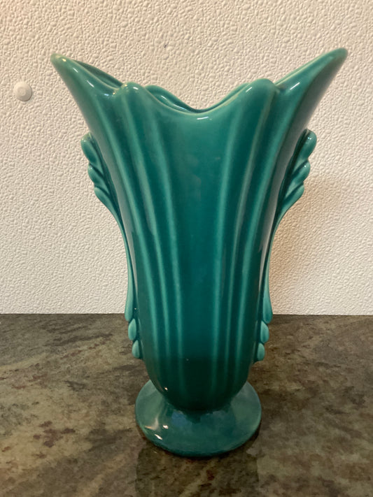 Vintage USA Green Pottery Vase