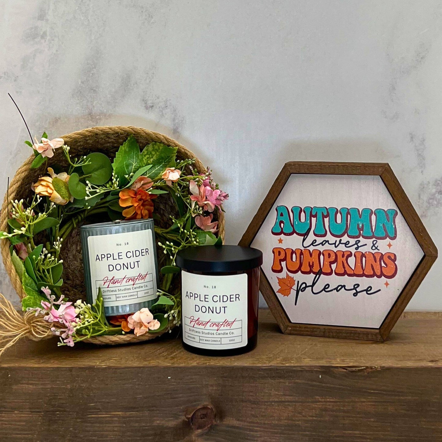 Apple Cider Donut Fall Farmhouse Candle - Fall Decor Candles