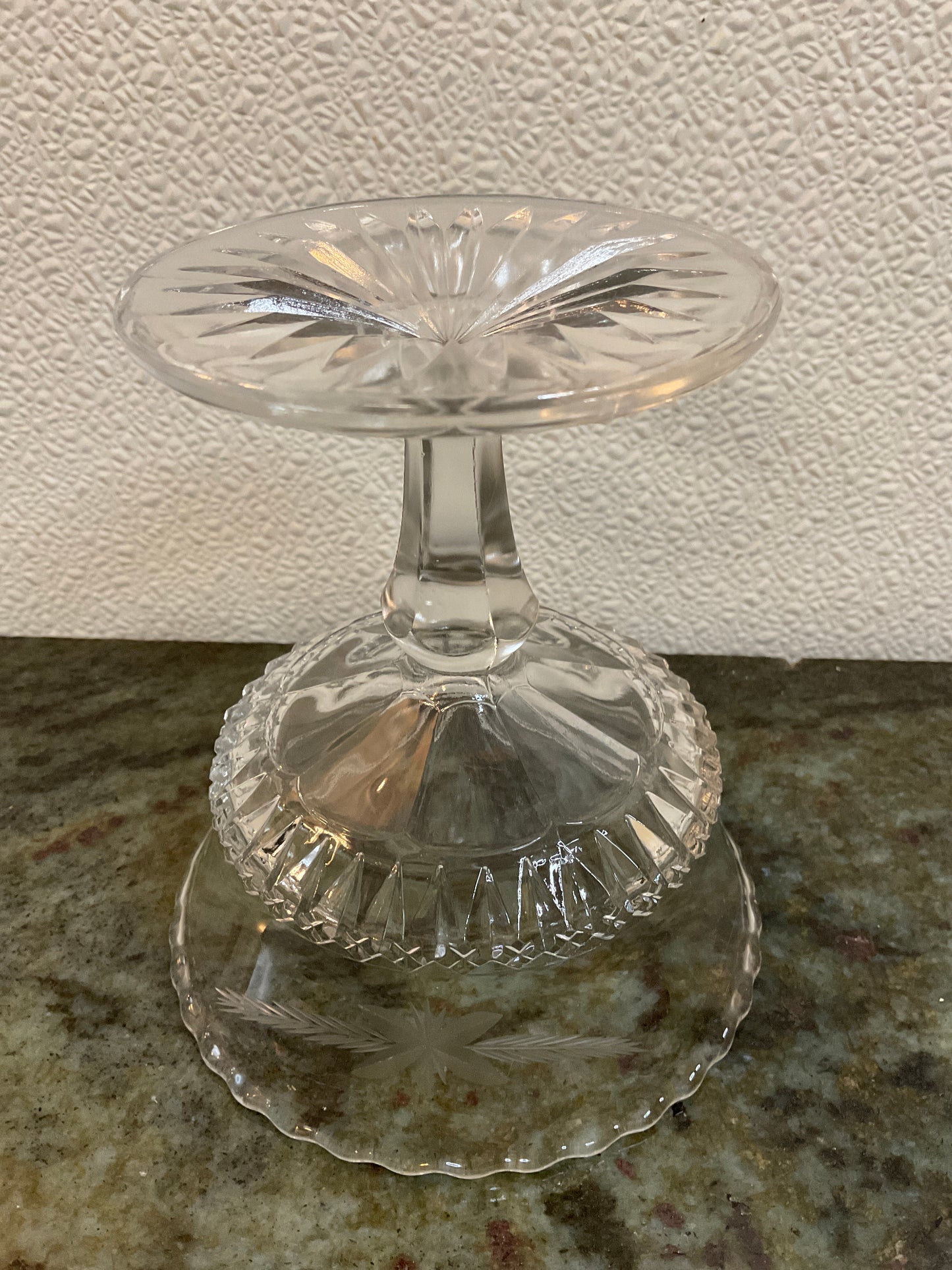 UV Early American Pattern Glass Compote
