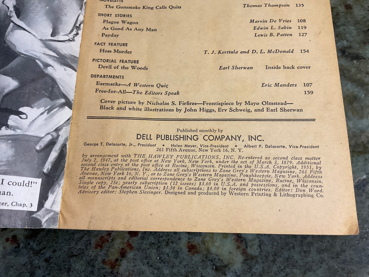 June 1951 Zane Grey’s Western Magazine