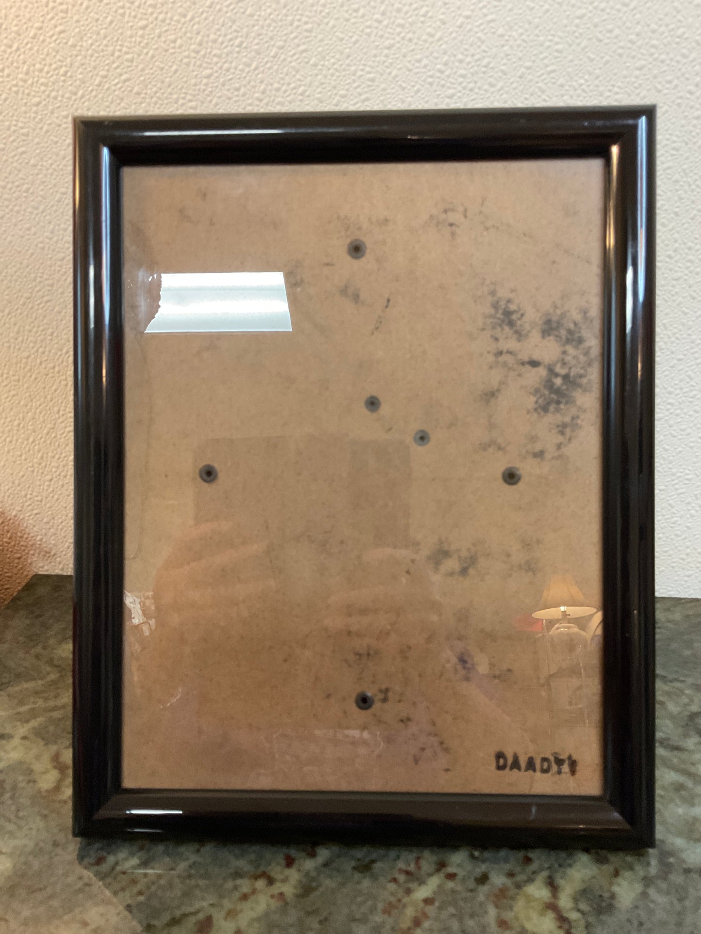 Black Plastic Frame With Glass/Easel Back
