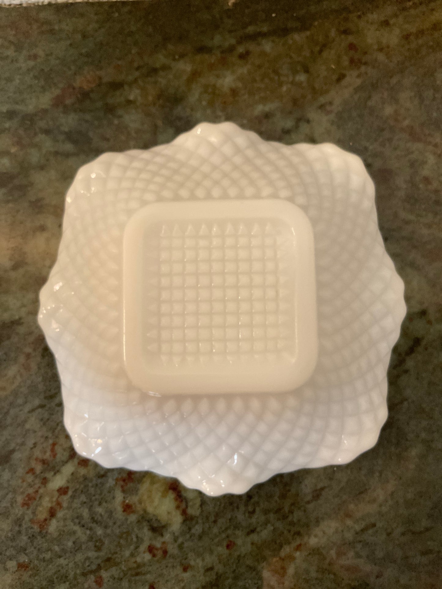 Vintage Smith Milk Glass Dish W/Scalloped Edge 1950’s