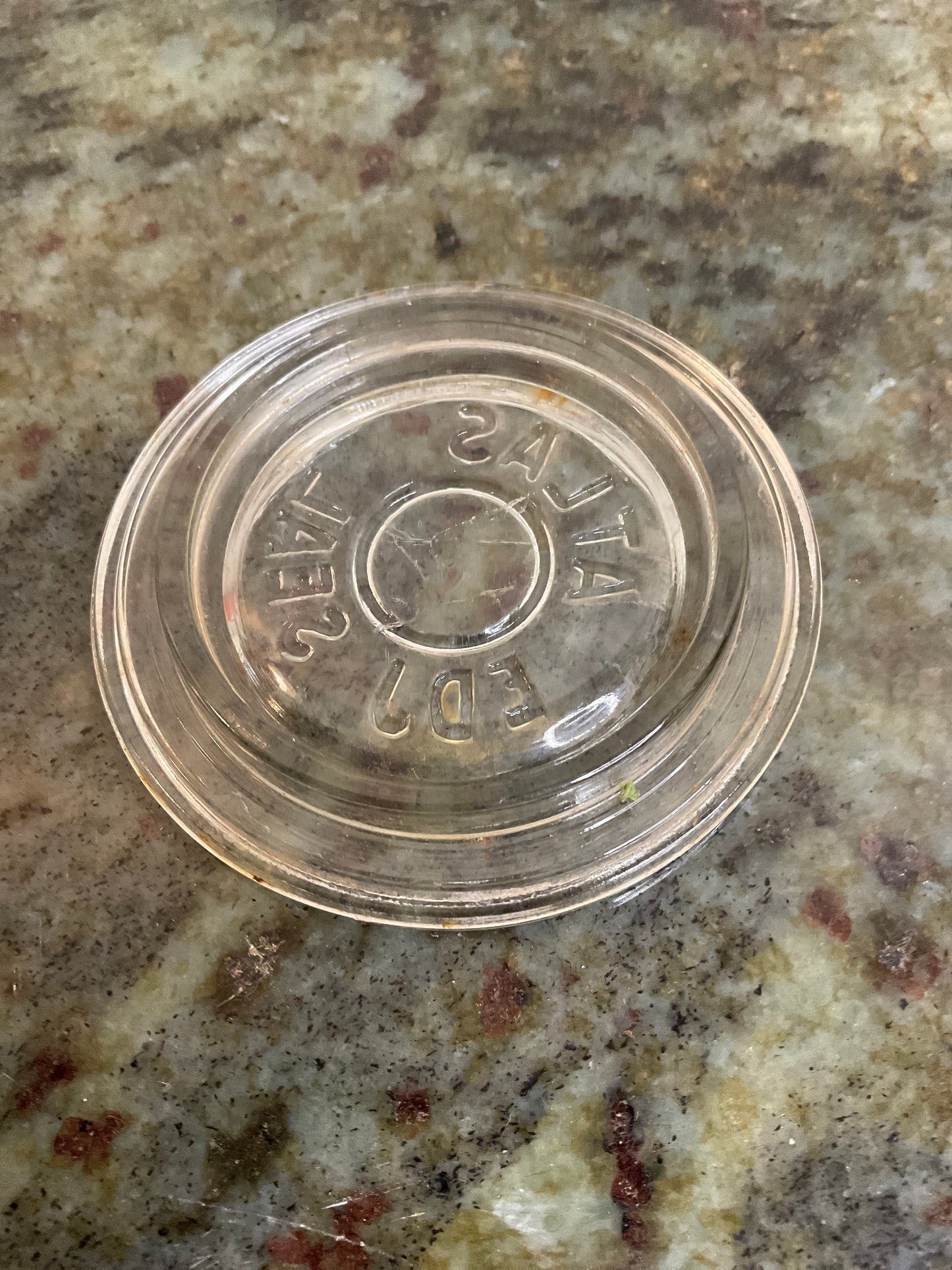 One (1) Vintage Glass Atlas Jar Lid