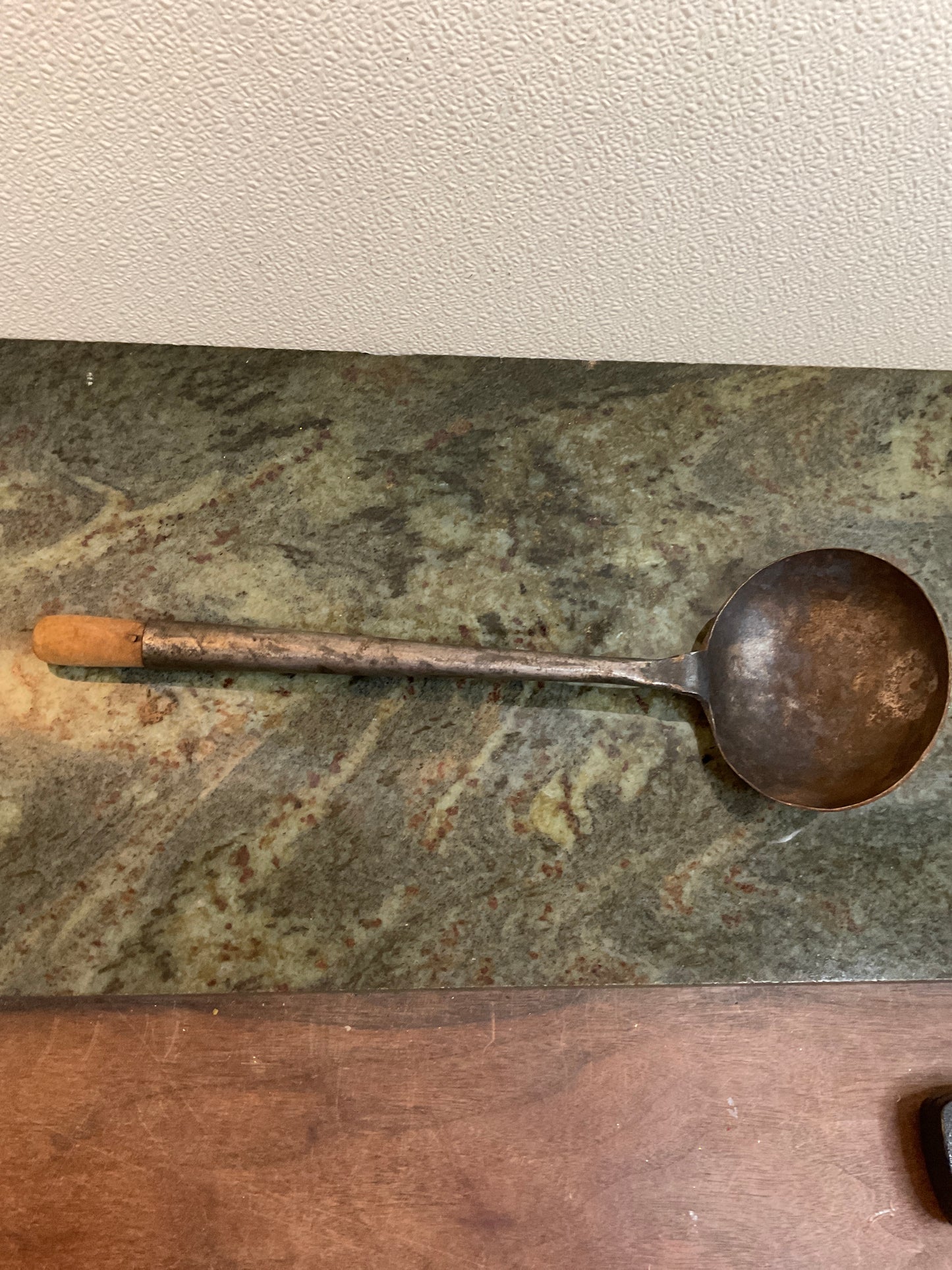 Vintage metal Ladle with Wooden Handle