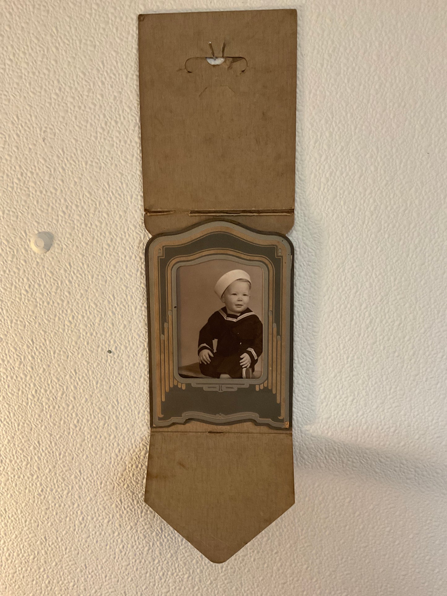 Folding Portrait Toddler Boy In Sailer Uniform