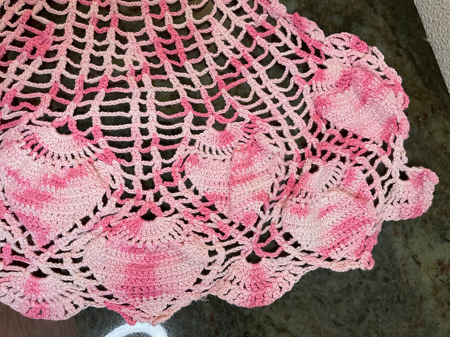 23” Pink & White Butterfly Doily