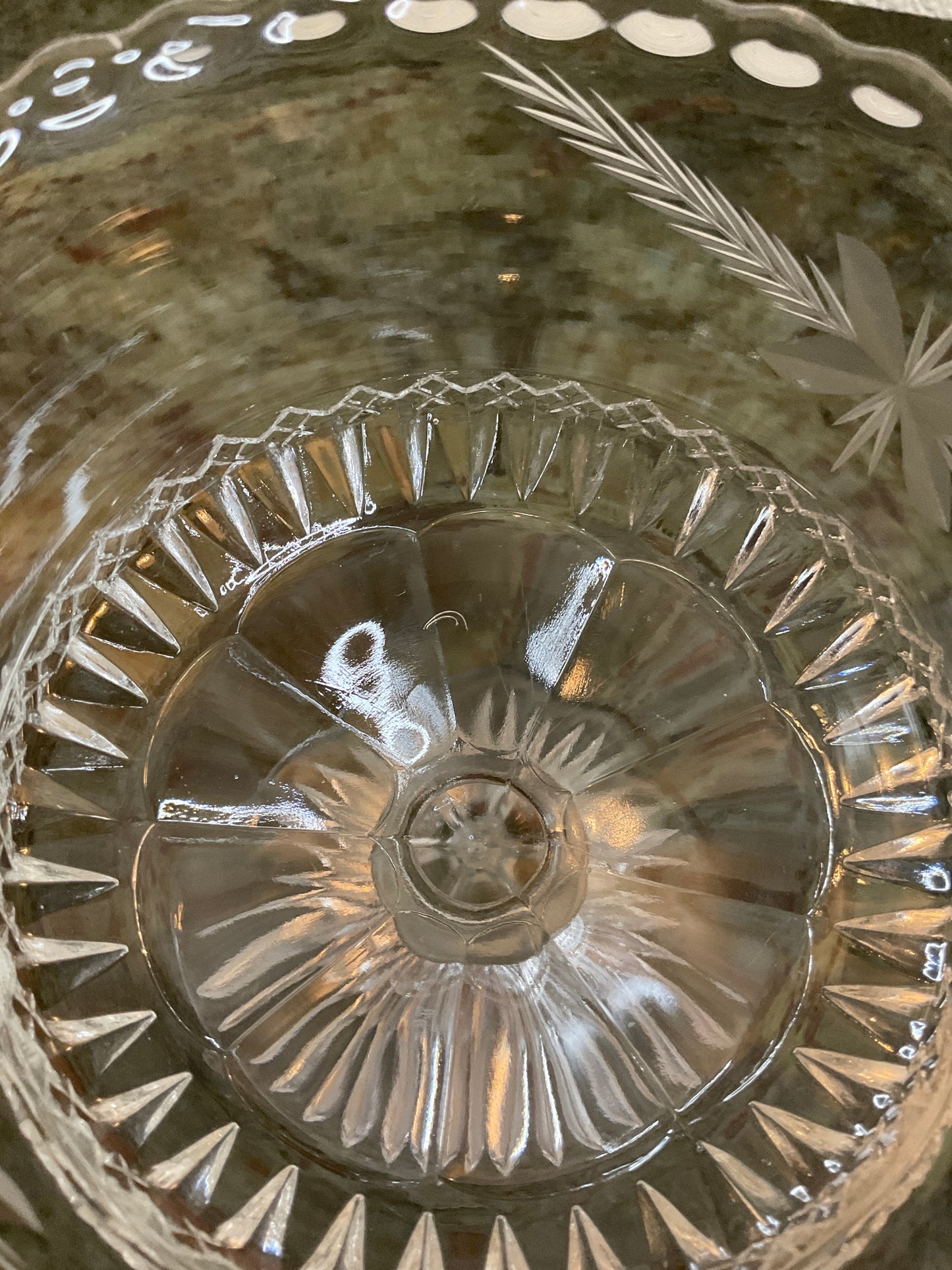 UV Early American Pattern Glass Compote