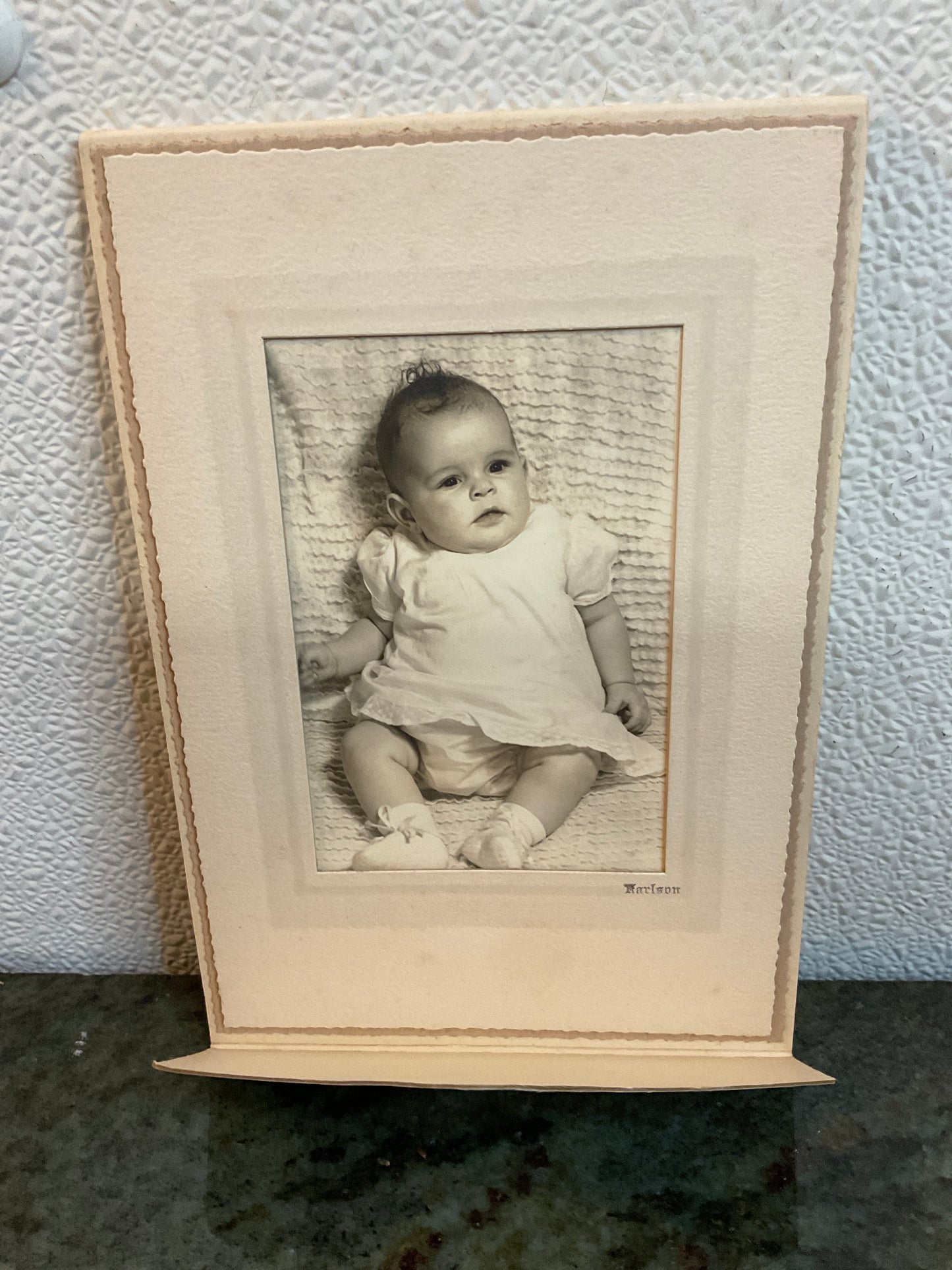 Vintage Studio Baby Portrait Photograph