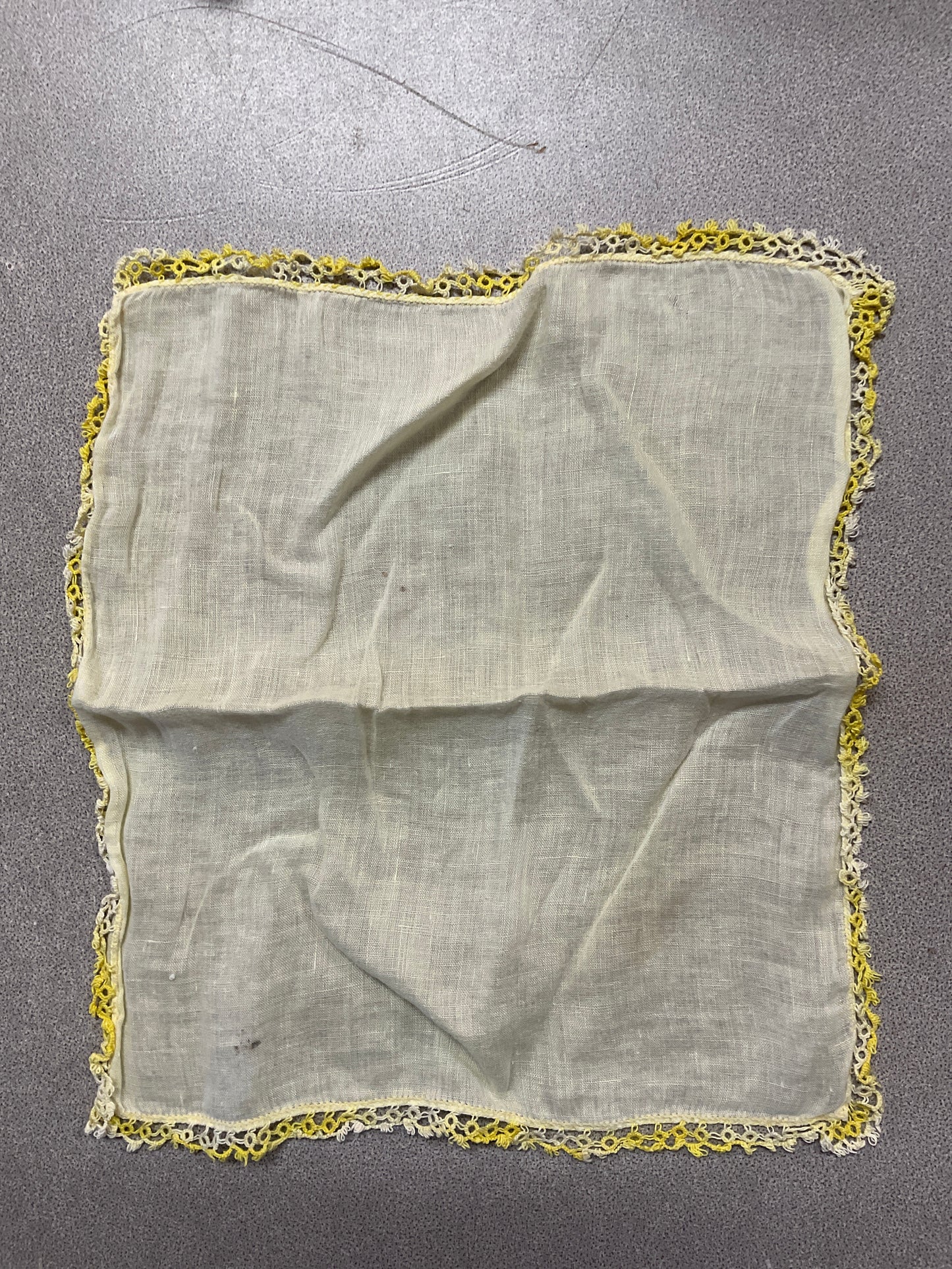 Vtg Light Yellow Handkerchief