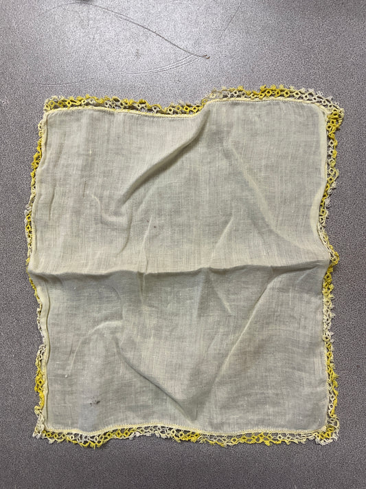 Vtg Light Yellow Handkerchief