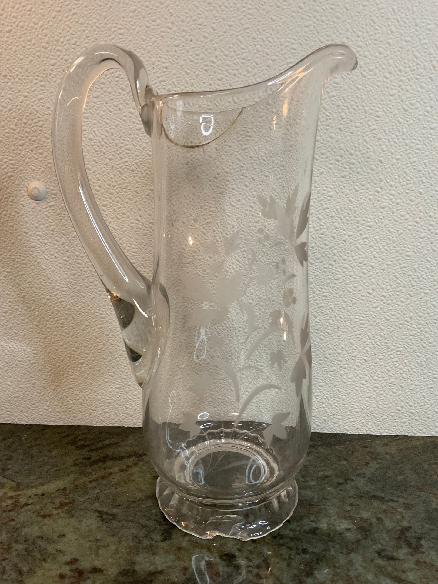 Vintage Glass Water Pitcher