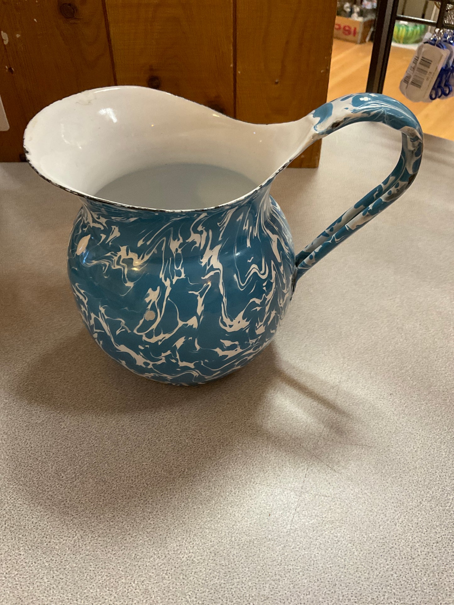 Blue & White Swirled Pitcher