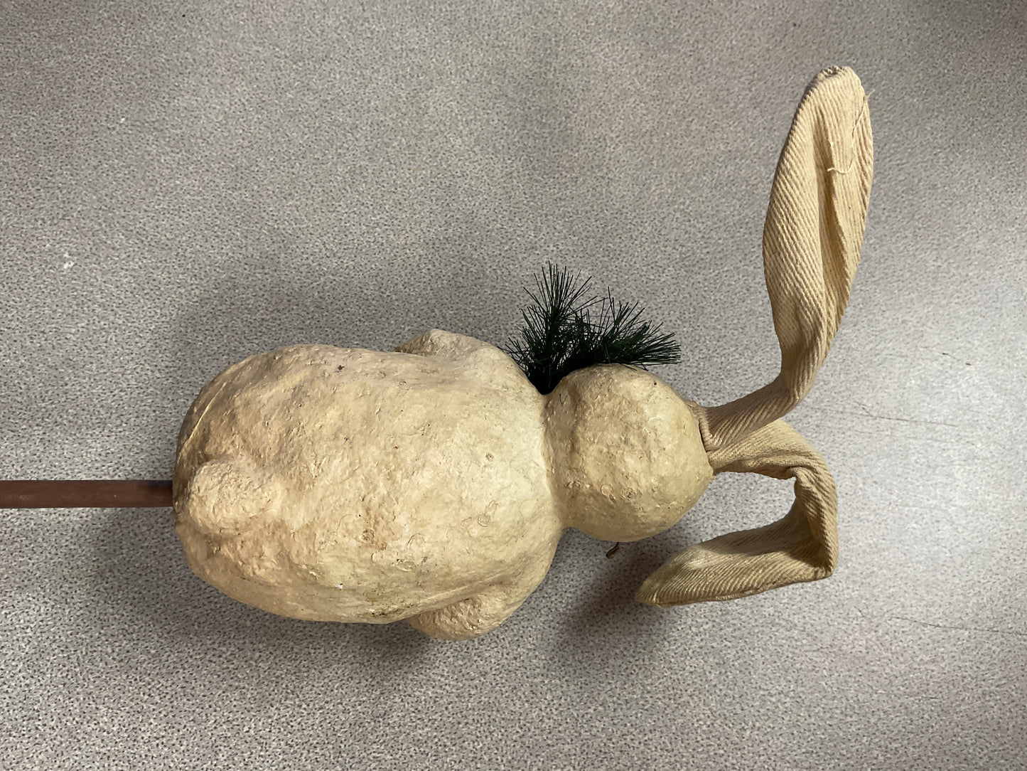 Paper-mache Bunny with Carrot on Stick