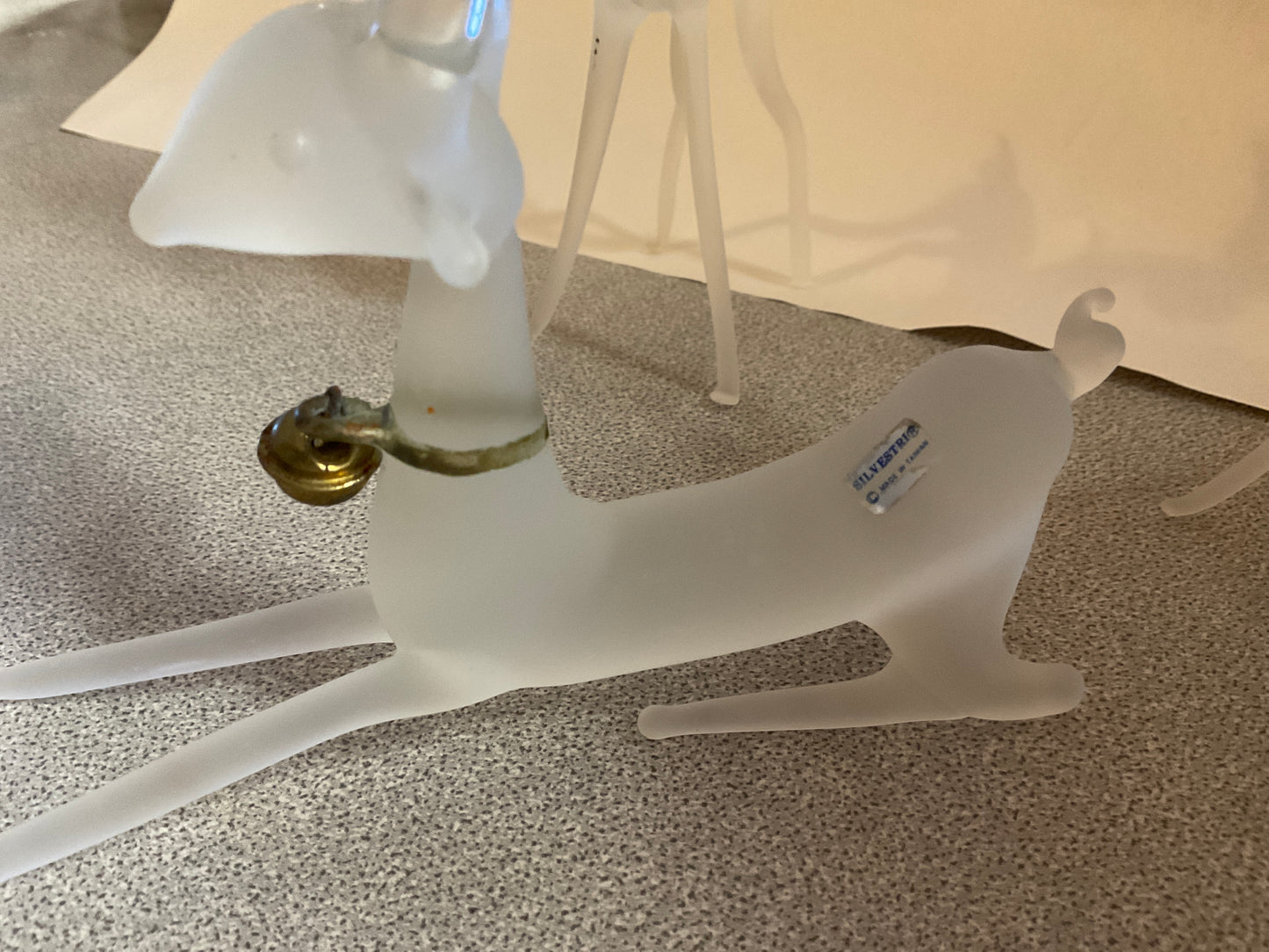 Vintage Silvestri Frosted Glass Reindeer Set