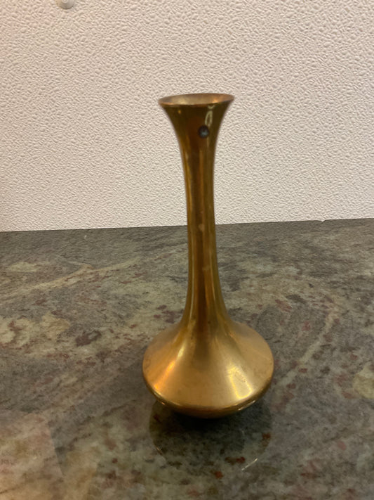 Vtg 6” Small Brass Vase