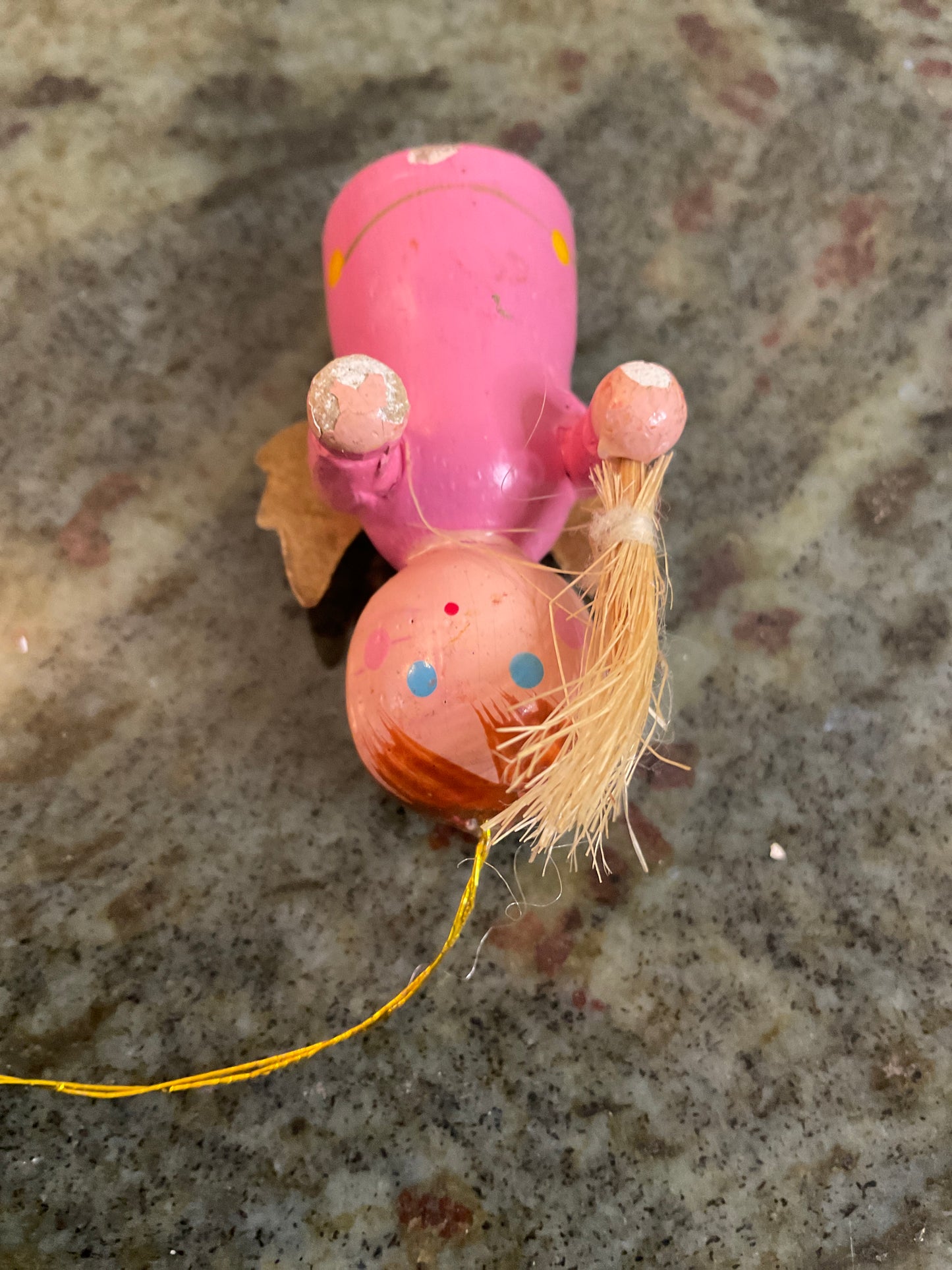 Hand Painted Wooden Angel Ornament