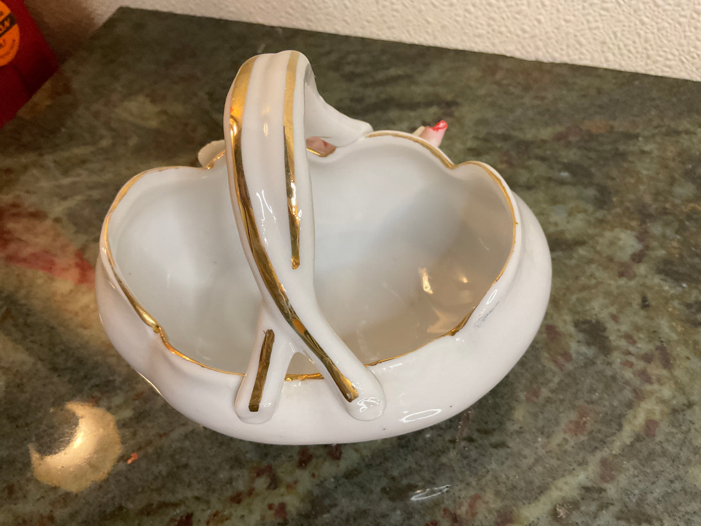 Vintage Porcelain German Embossed Flower Basket