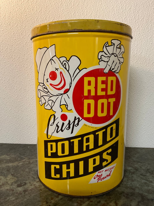 Vintage 1950’s “Red Dot” Potato Chip Tin