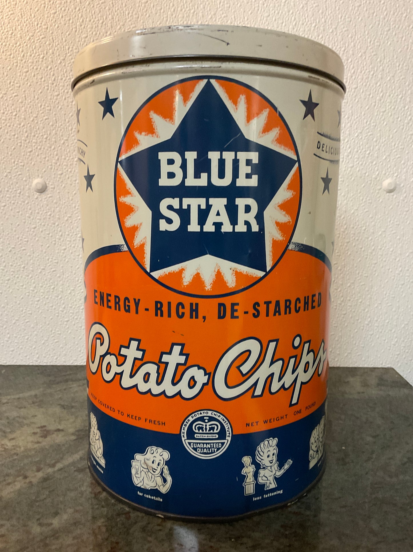 Vintage “Blue Star” Potato Chip Tin