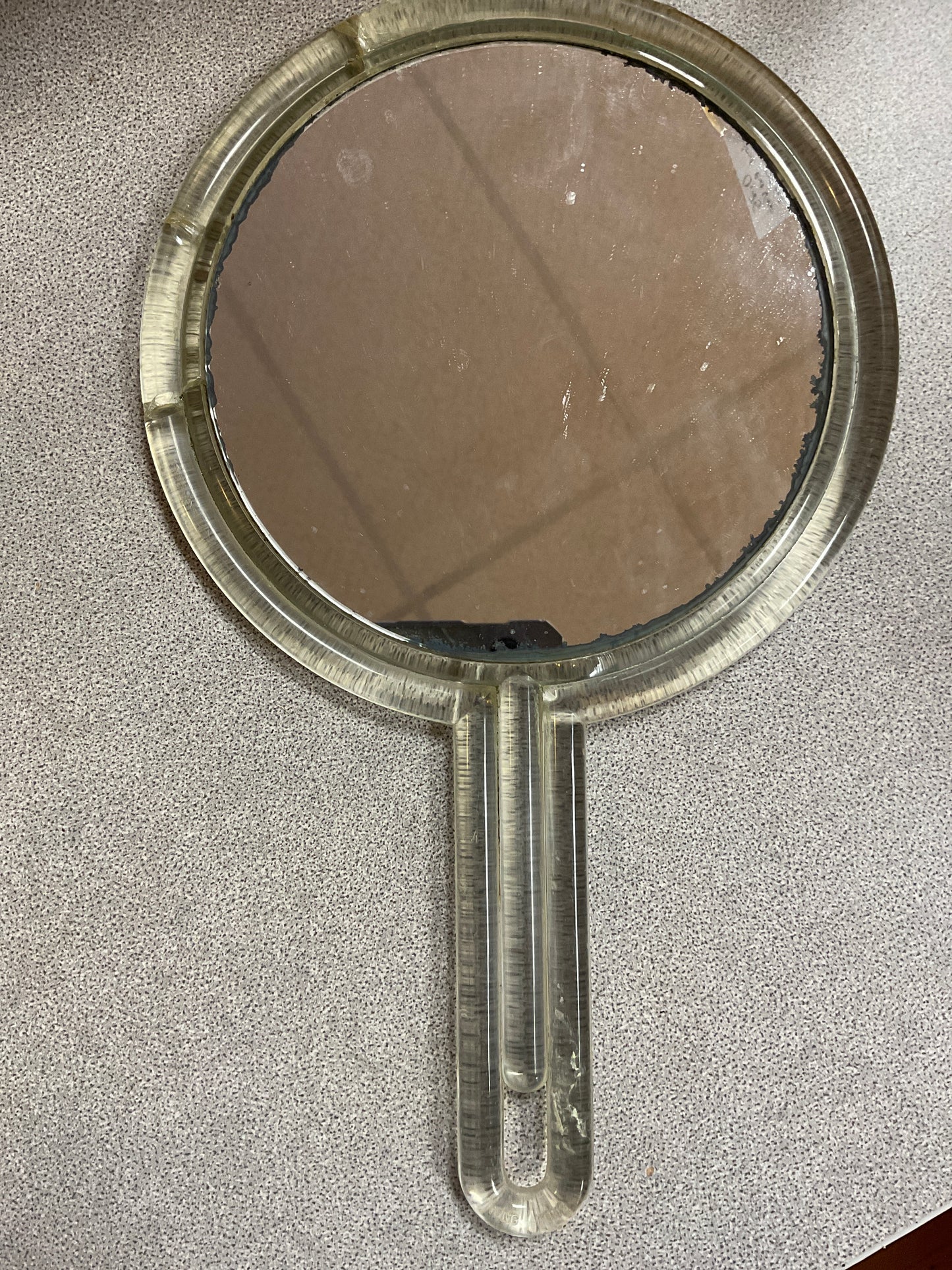 Two Sided Lucite Hand Mirror