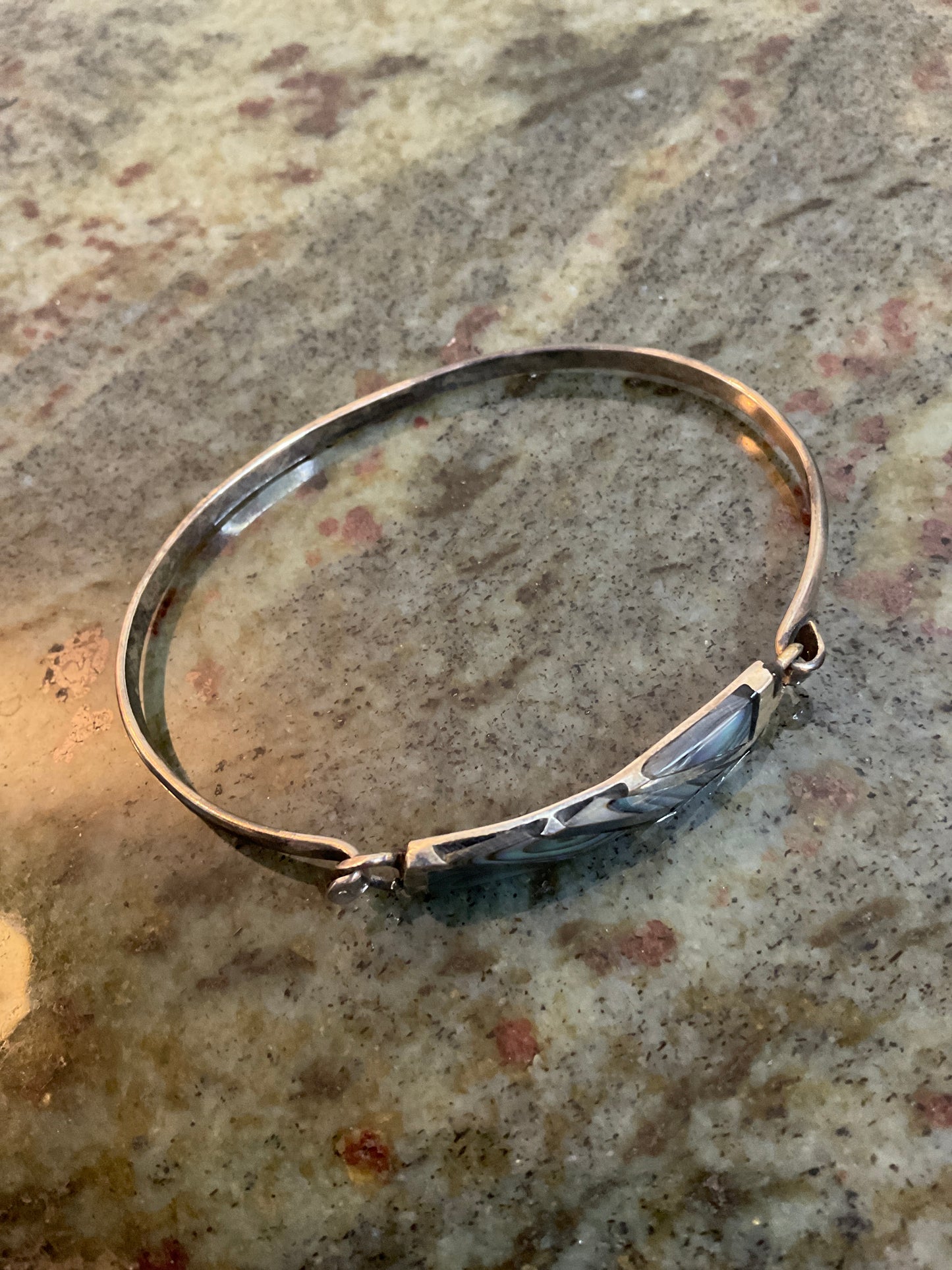 Mexican Alpaca Silver/Abalone Bracelet