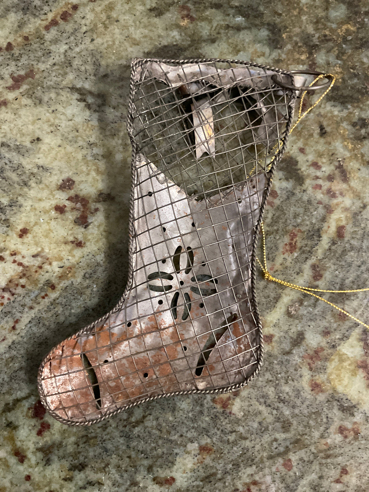 Vintage Metal Potpourri Ornament