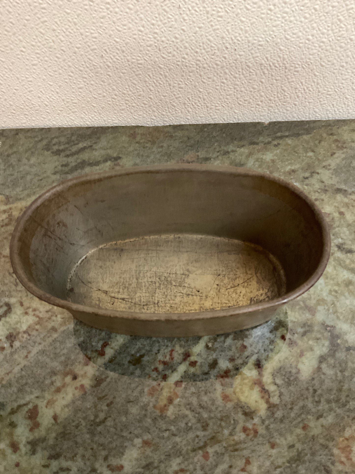Vintage Small Metal Oval Basin