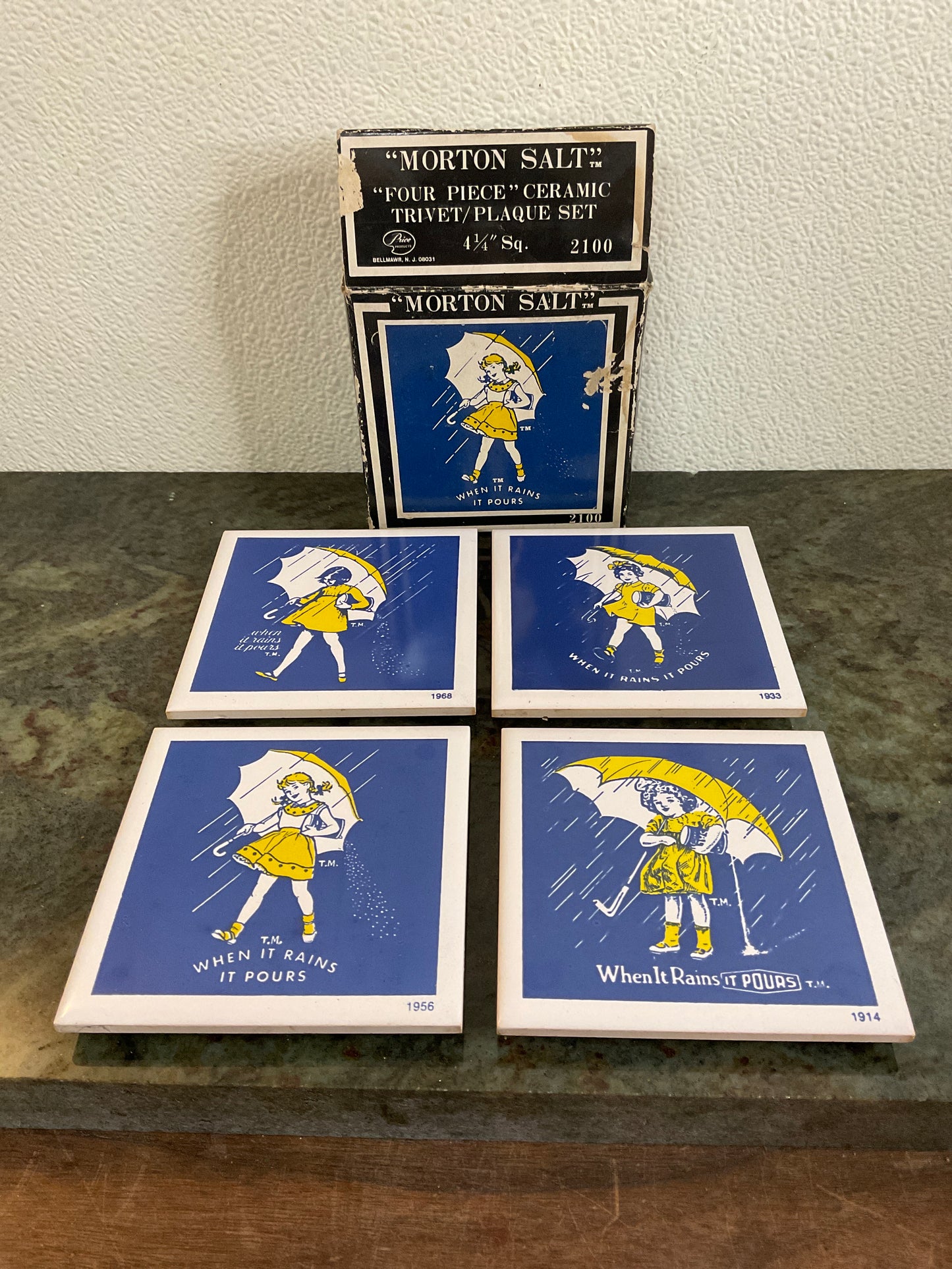 Morton Salt Ceramic Trivet/Plaque Set