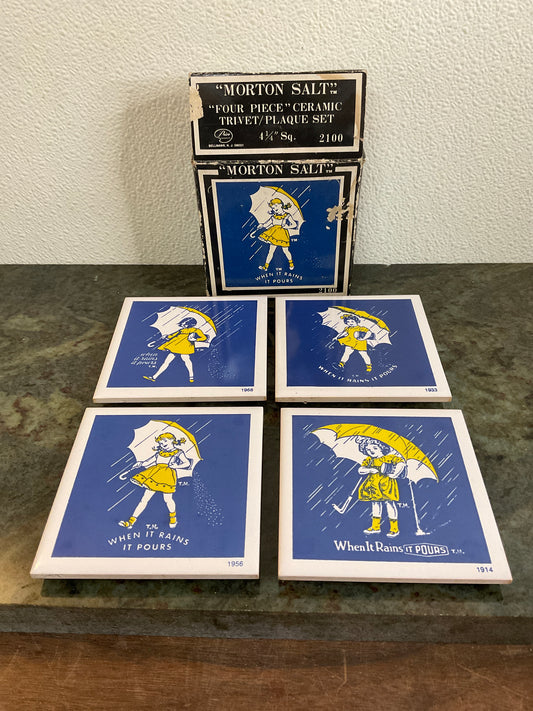 Morton Salt Ceramic Trivet/Plaque Set