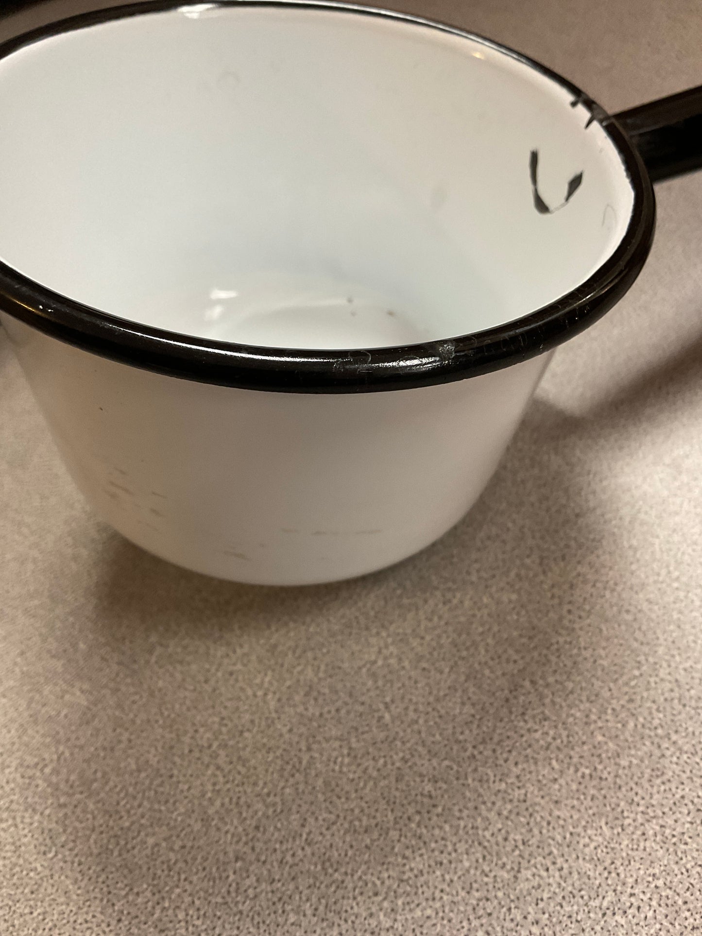 Vintage White Enamelware Dipper
