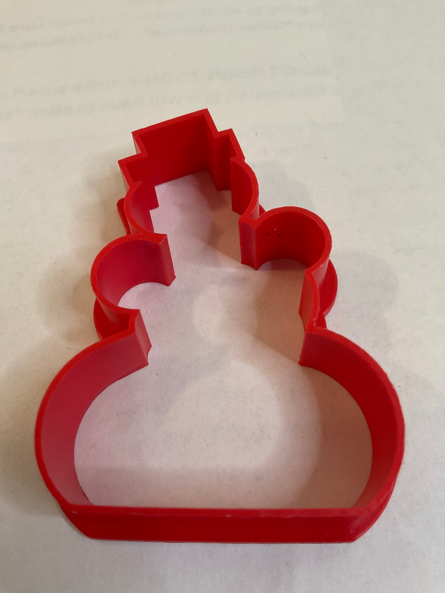 Red Plastic Small Snowman Cookie Cutter