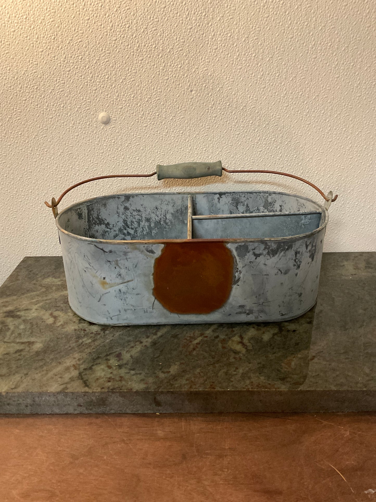 Galvanized Basket With Compartments