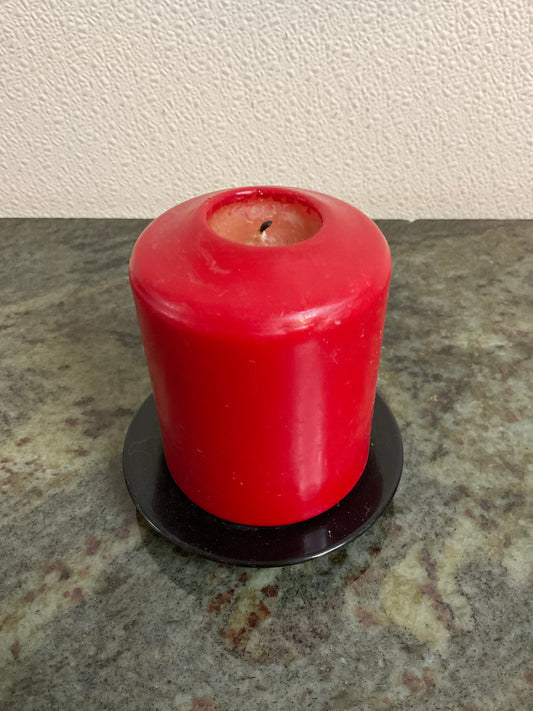 Dark Red Candle With Base