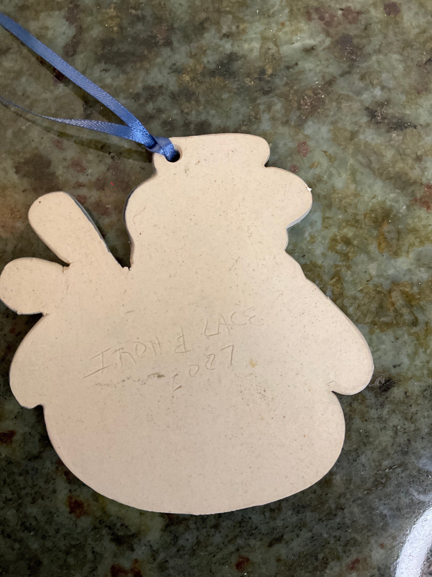 Blue Snowman Ornament