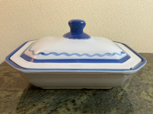 Vintage Klafrestrom Enamel Cast Iron Casserole Dish