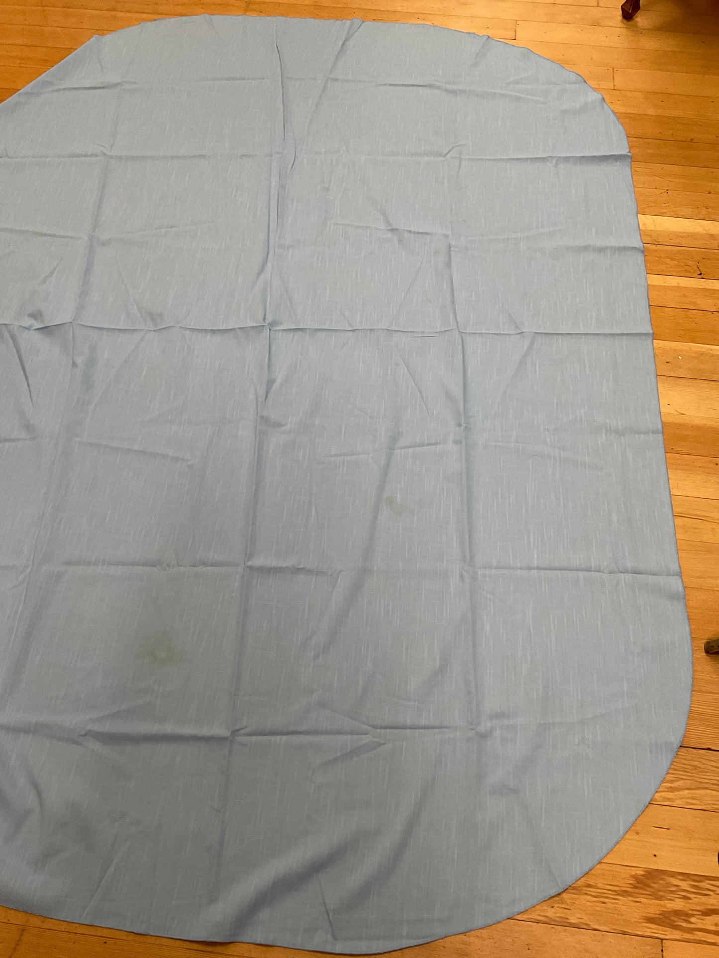Light Blue Oval Tablecloth 80” X58”
