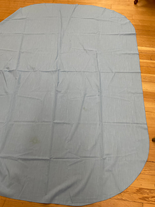 Light Blue Oval Tablecloth 80” X58”
