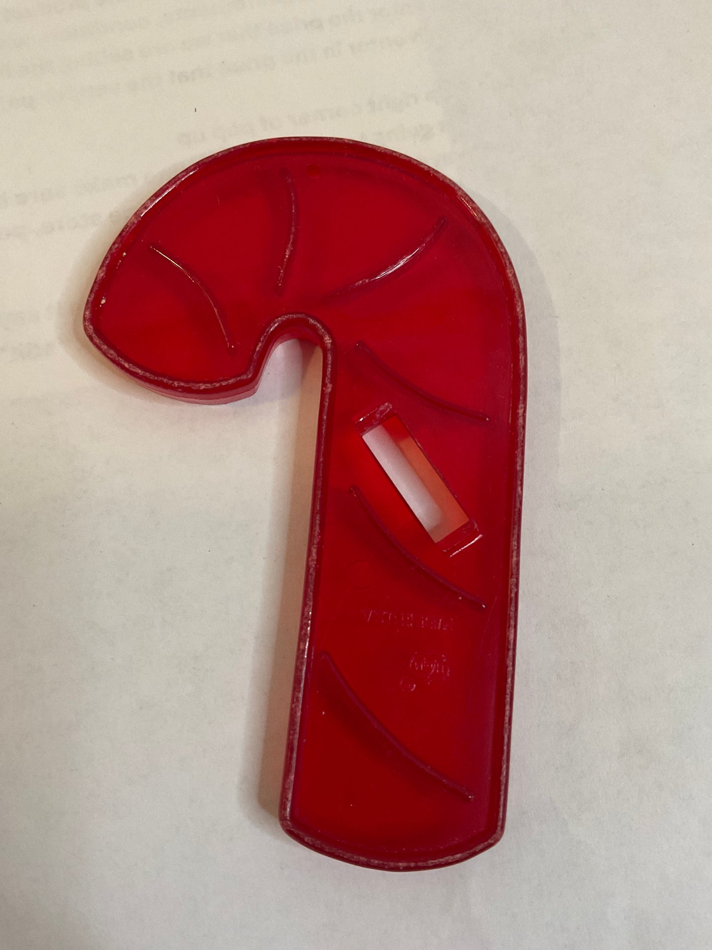 Red Plastic Candy Cane Cookie Cutter
