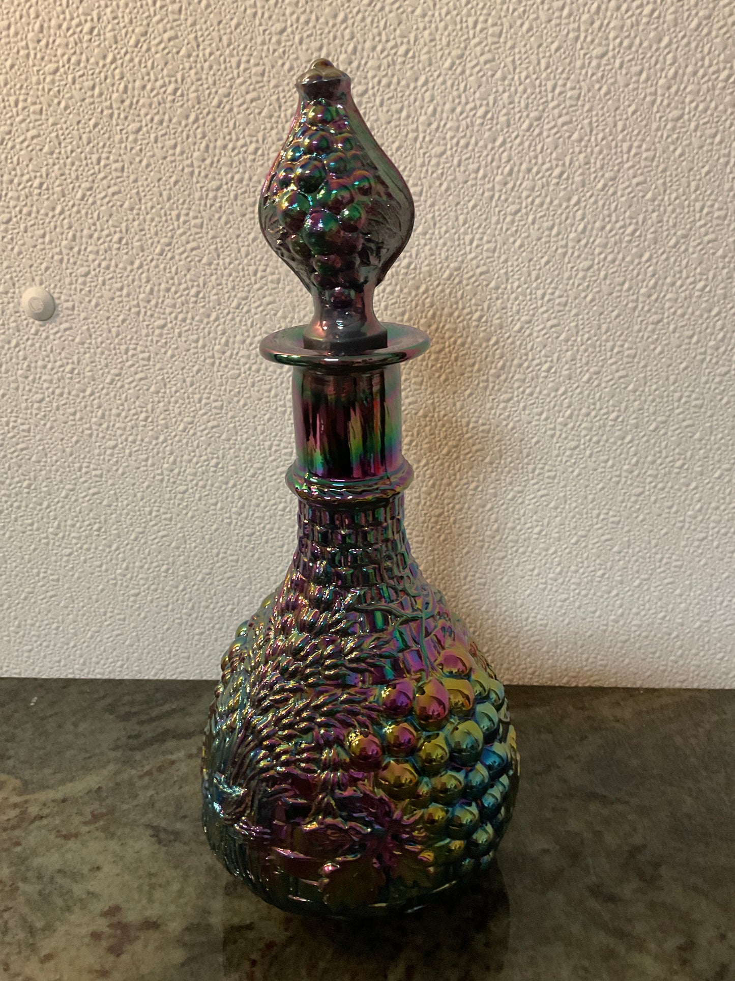 Golden Harvest Carnival Glass Decanter ‘Amethyst’