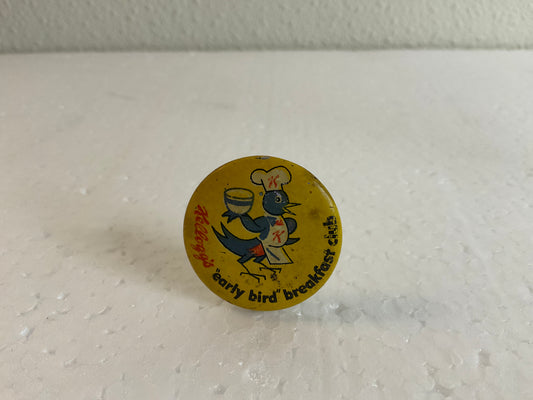 Vintage Kellogg’s Early Bird Breakfast Club Pinback Button