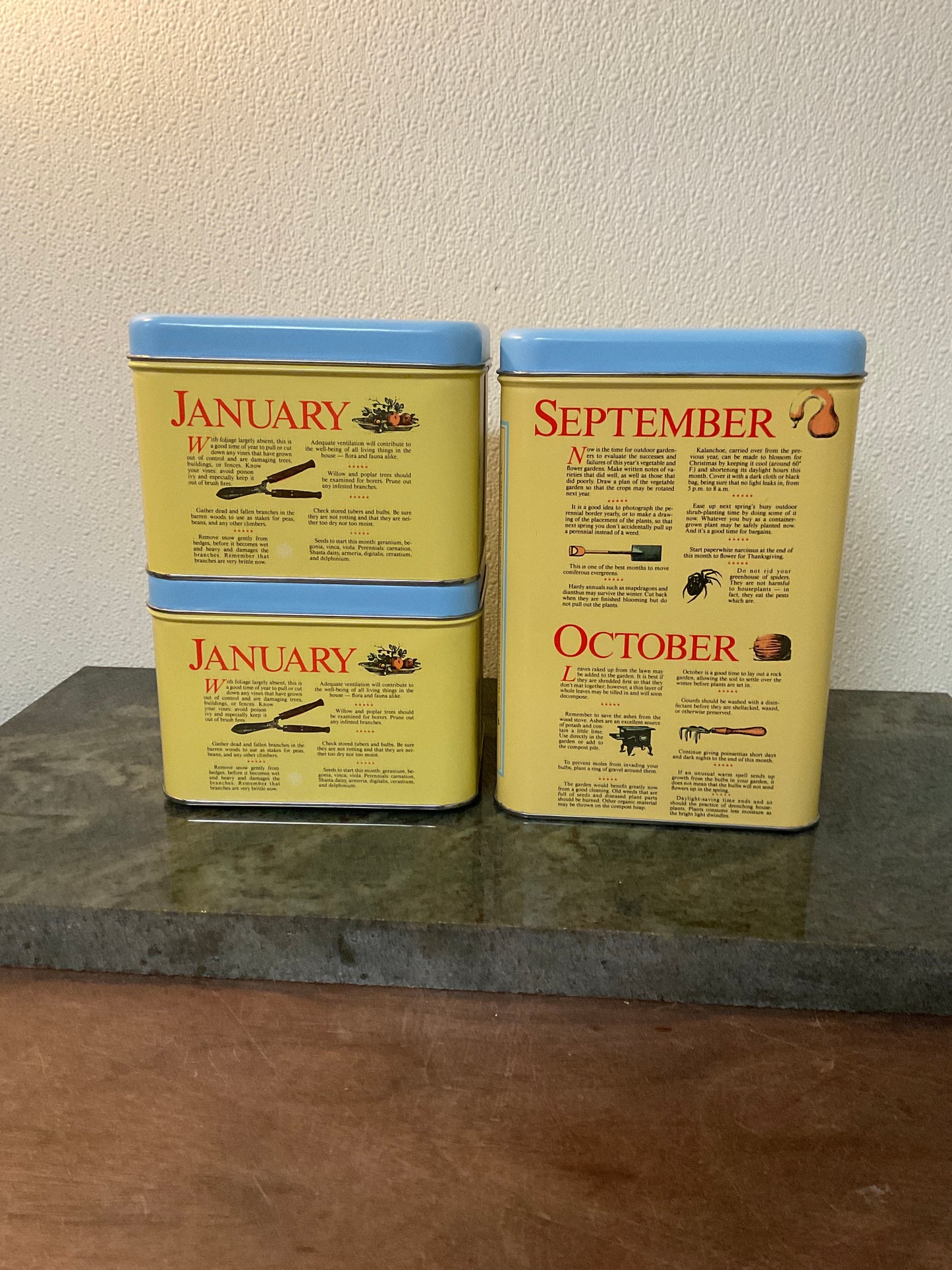Set Of 3 Old Farmers Almanac Tins