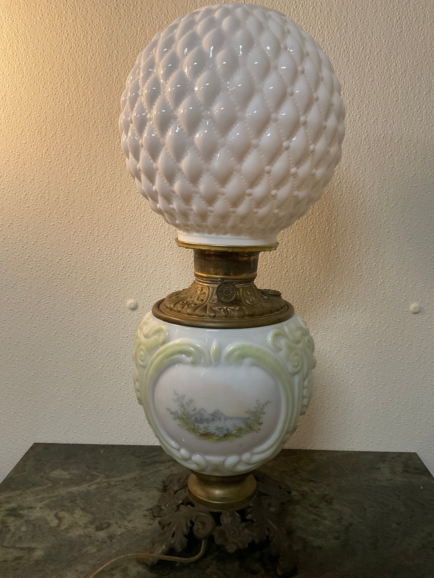 Antique ‘Gone With The Wind’ Style Lamp that has been Electrified.